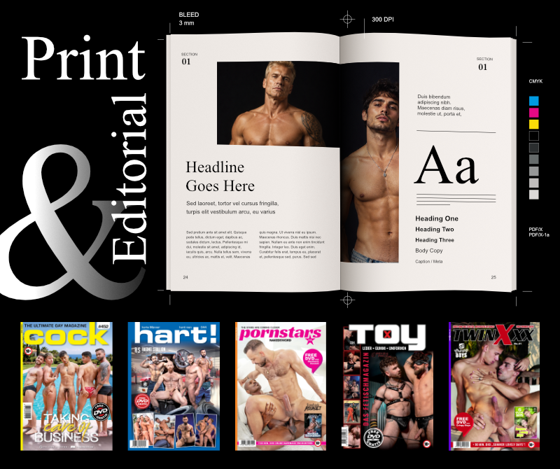 Five-title magazine design and production presentation
