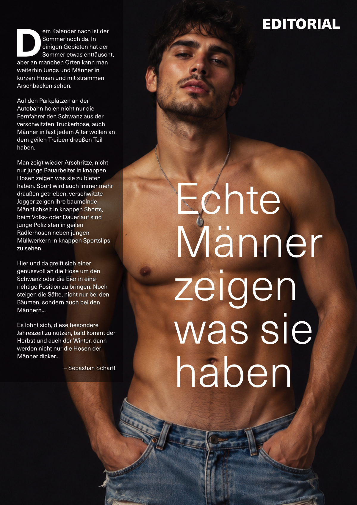 Pornstars editorial page showing headline, copy and image hierarchy